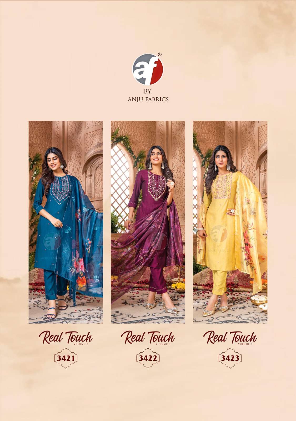 Anju Fabrics Real Touch vol -3 Kurti Wholesale catalog