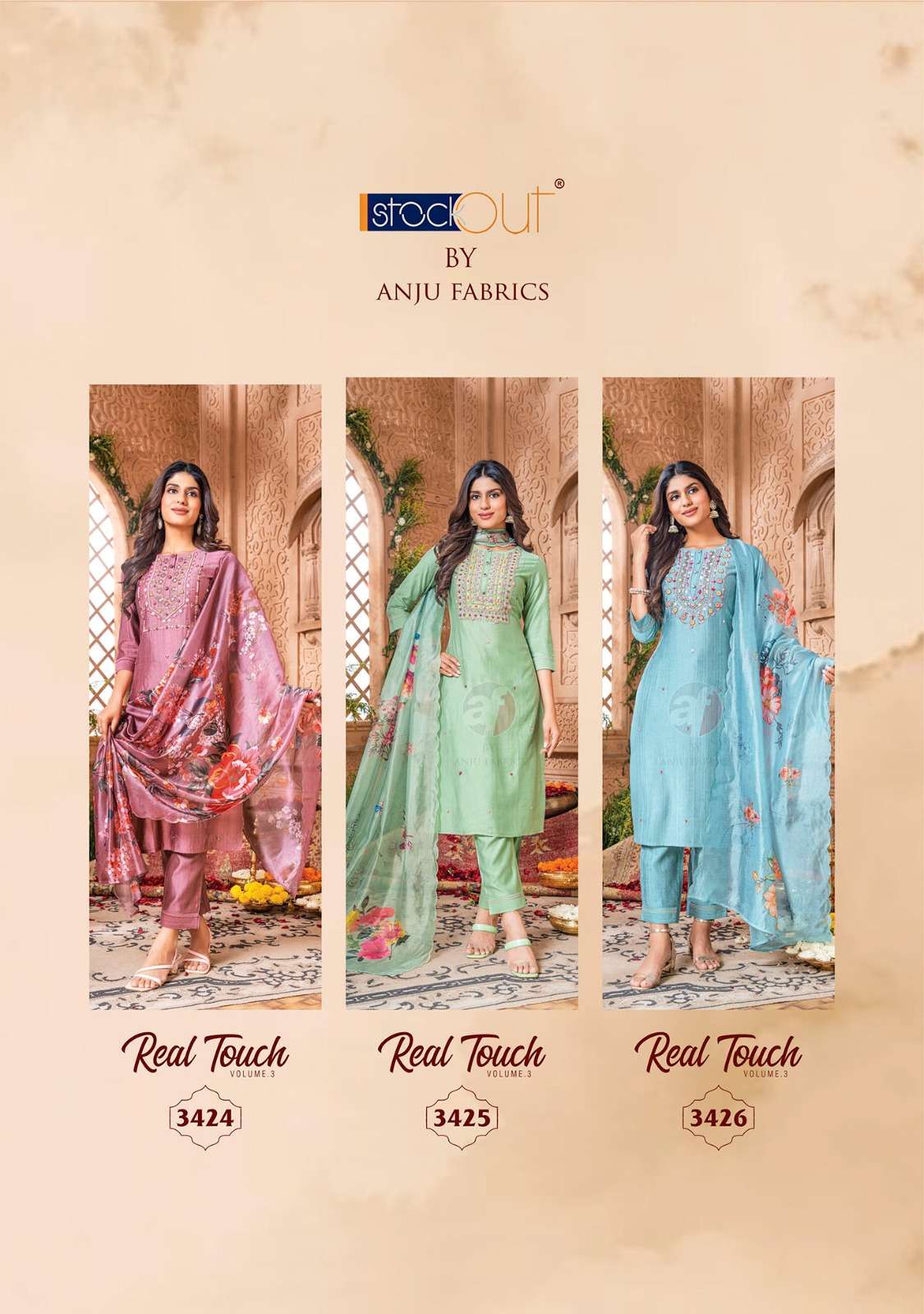Anju Fabrics Real Touch vol -3 Kurti Wholesale catalog