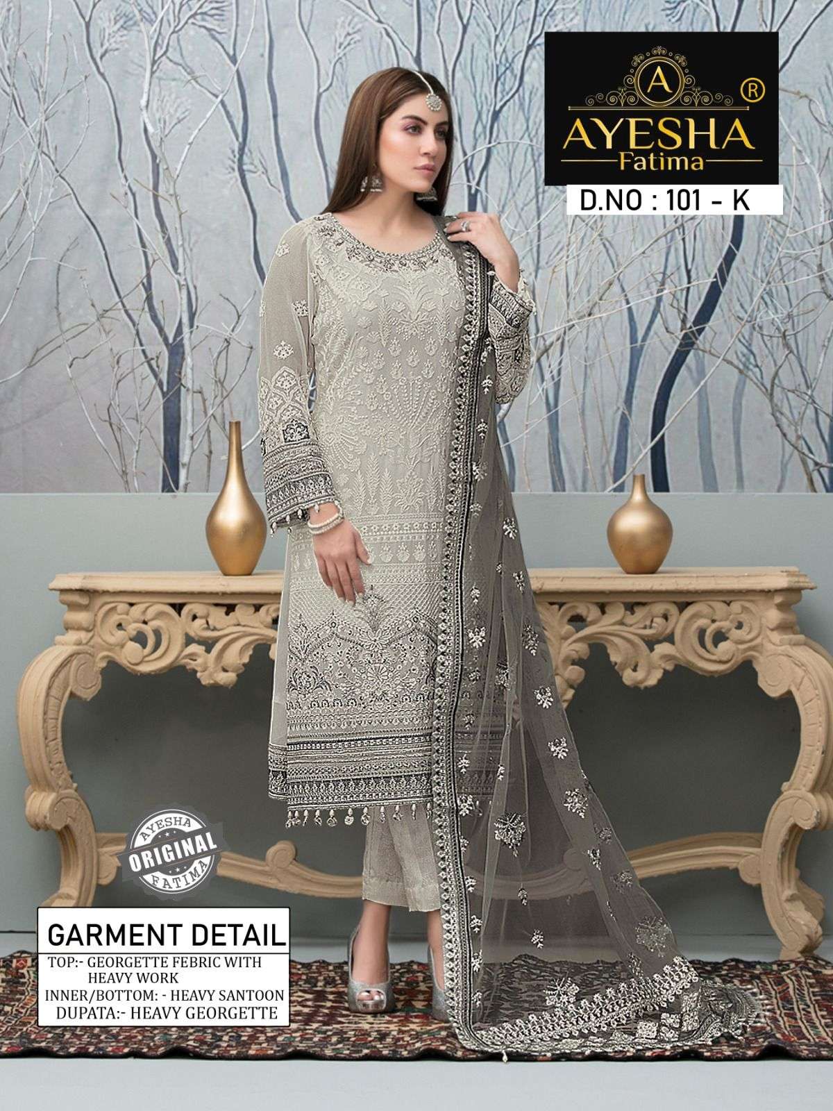 Ayesha Fatima 101 Georgette Pakistani Suits Wholesale catalog