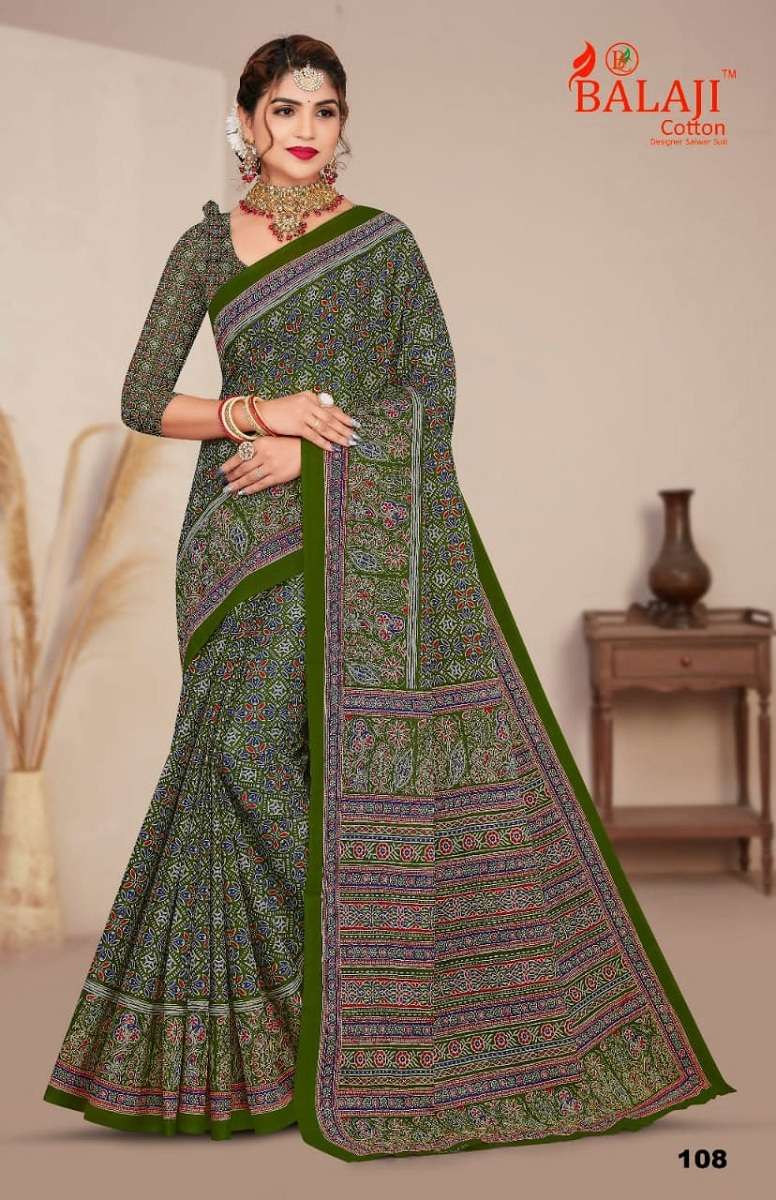 Balaji Ajrakh Cotton Saree -Wholesale Catalog