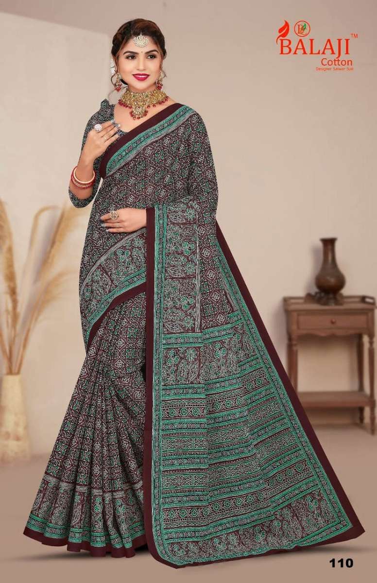Balaji Ajrakh Cotton Saree -Wholesale Catalog