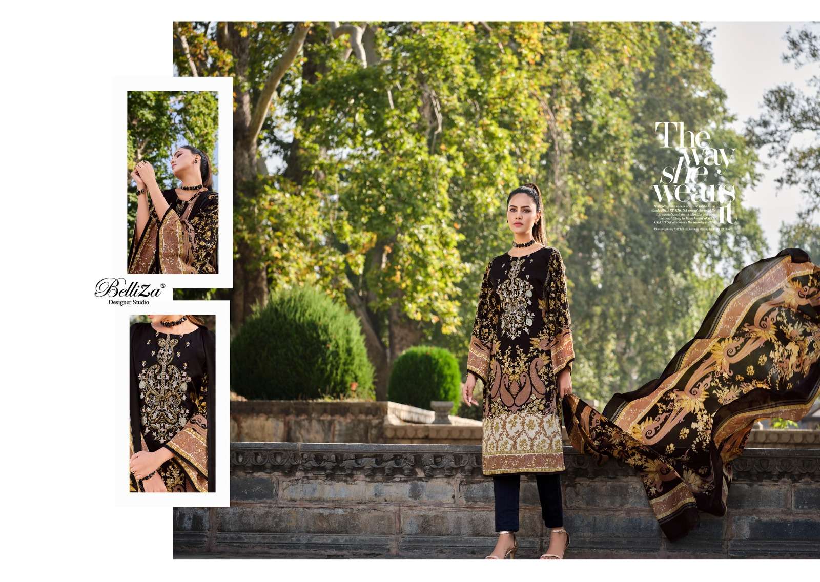 Belliza Naaz Pure Crepe Designer Dress Material Wholesale catalog