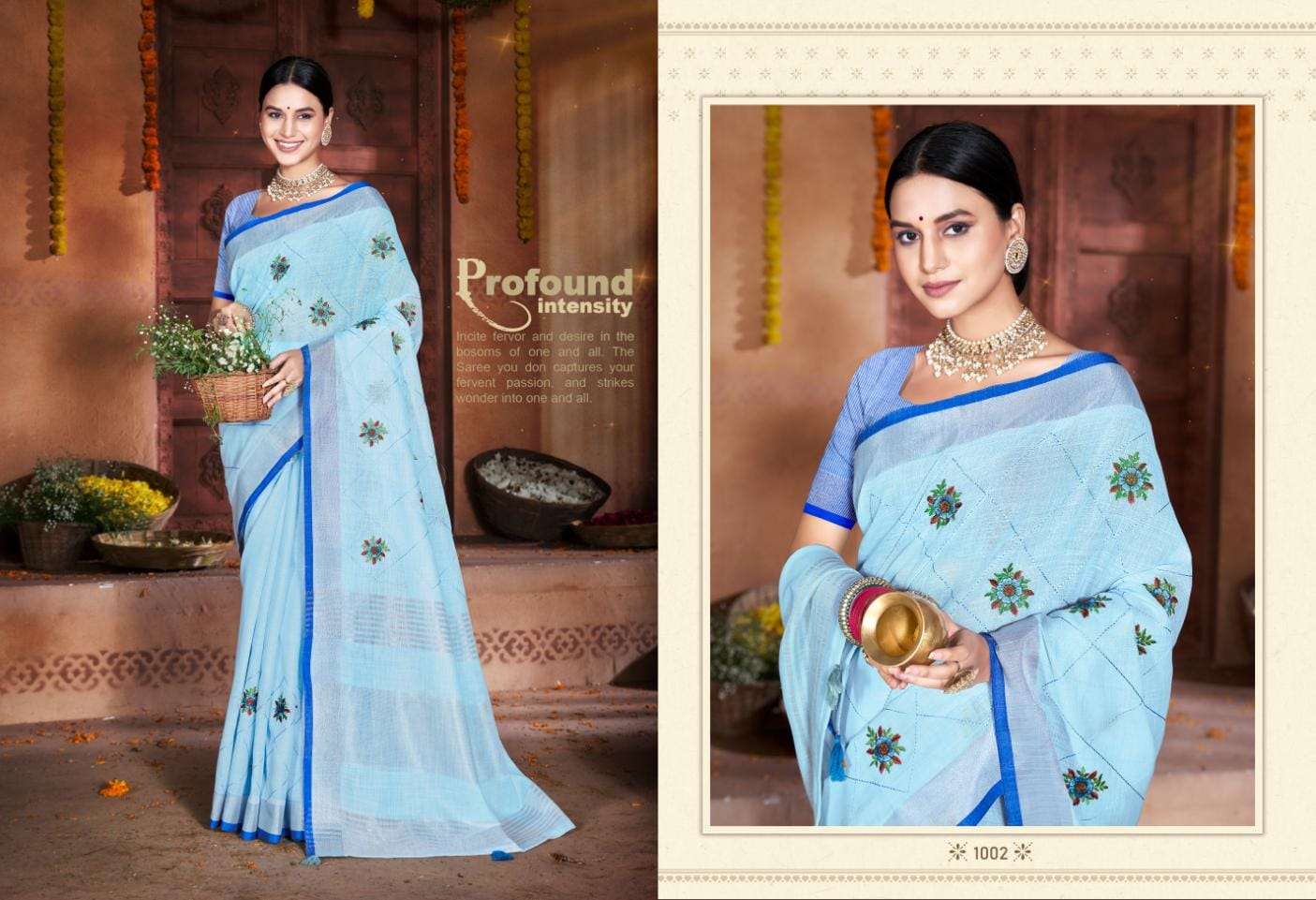 BUNAWAT AMYRA NEW Linen Cotton Saree Wholesale catalog