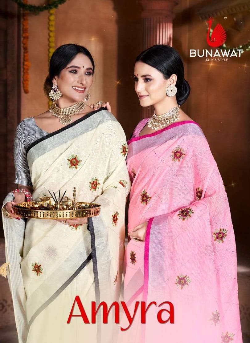 BUNAWAT AMYRA NEW Linen Cotton Saree Wholesale catalog