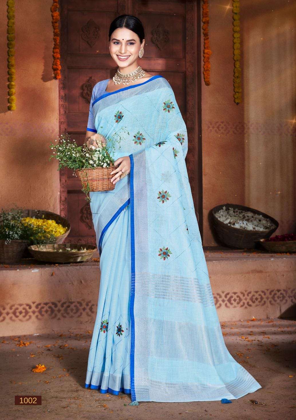 BUNAWAT AMYRA NEW Linen Cotton Saree Wholesale catalog
