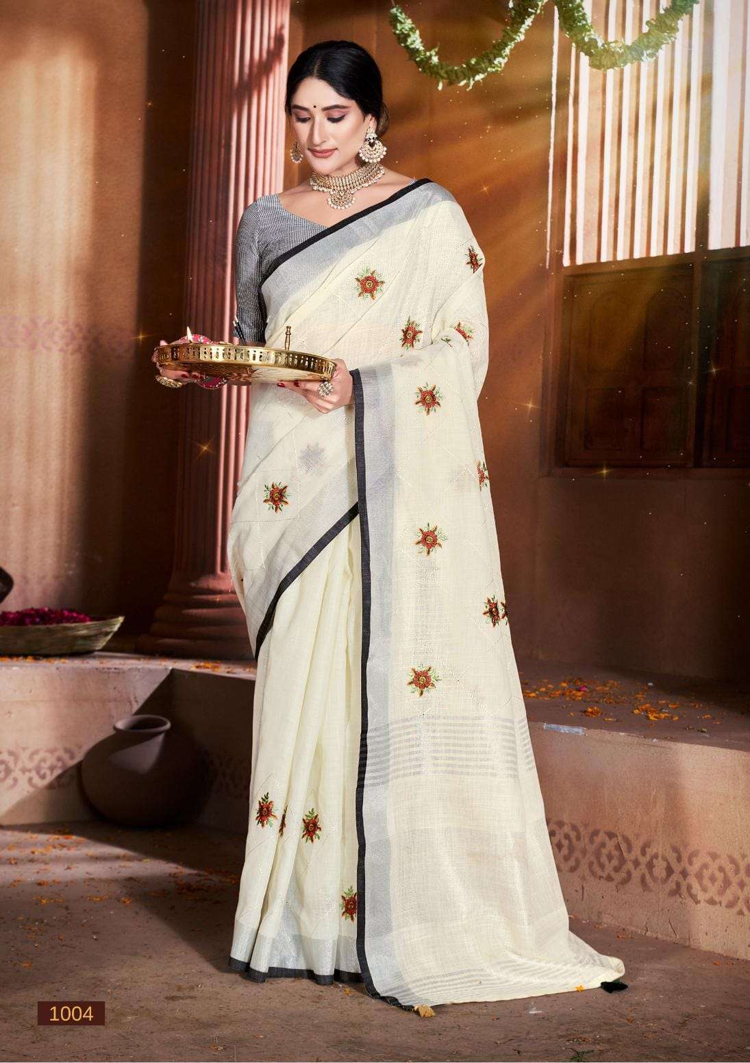 BUNAWAT AMYRA NEW Linen Cotton Saree Wholesale catalog