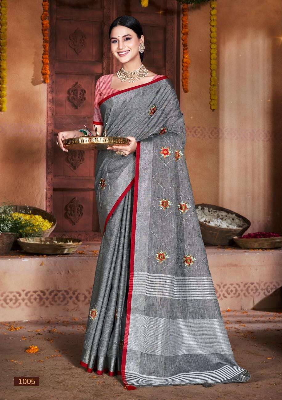 BUNAWAT AMYRA NEW Linen Cotton Saree Wholesale catalog