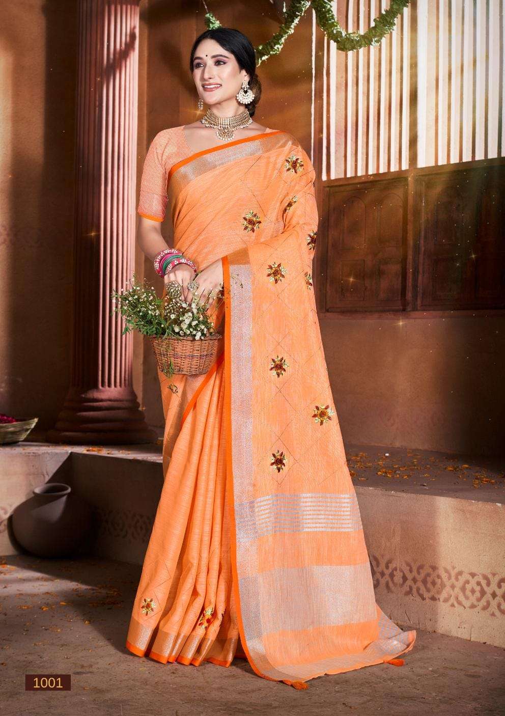 BUNAWAT AMYRA NEW Linen Cotton Saree Wholesale catalog