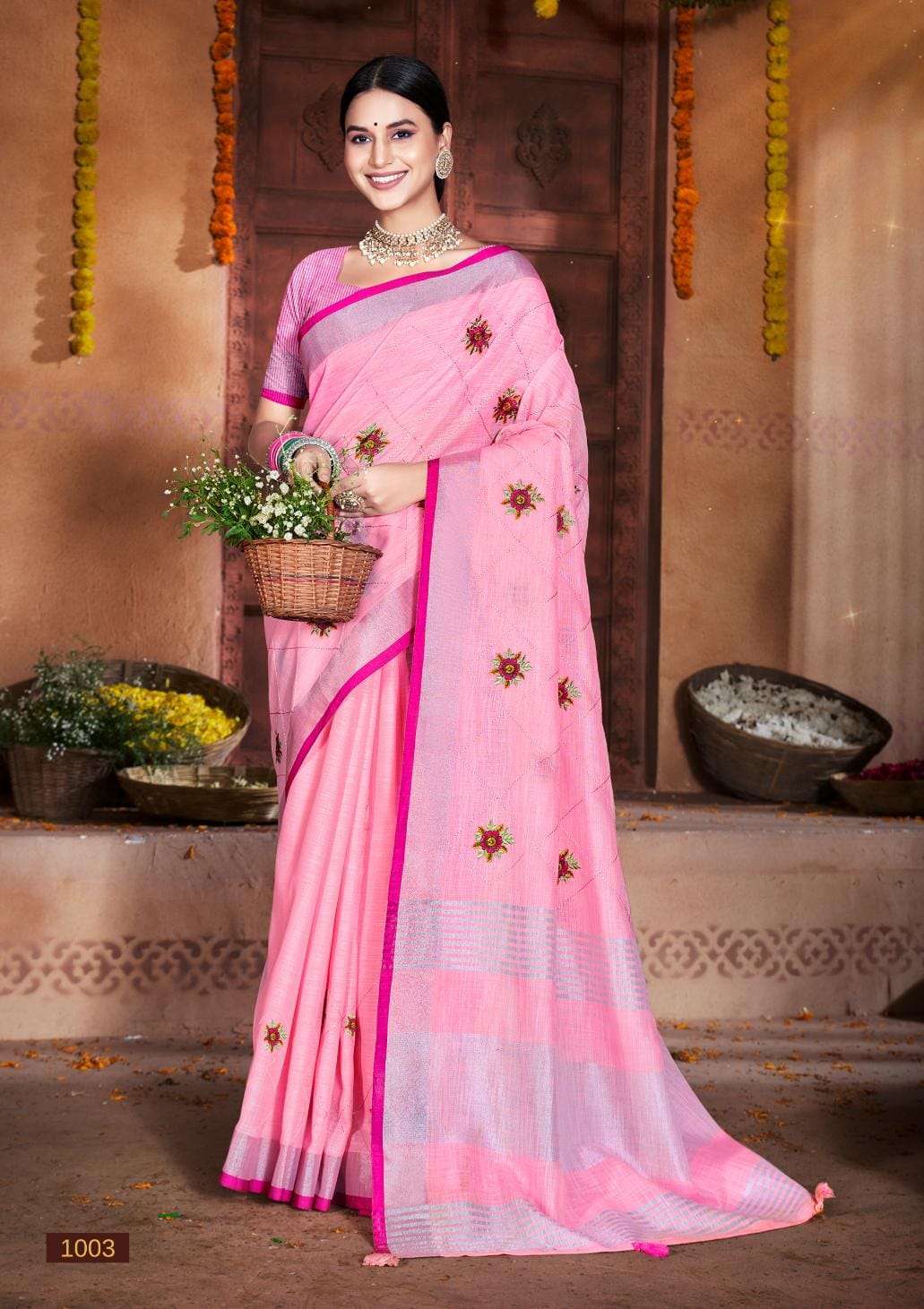 BUNAWAT AMYRA NEW Linen Cotton Saree Wholesale catalog