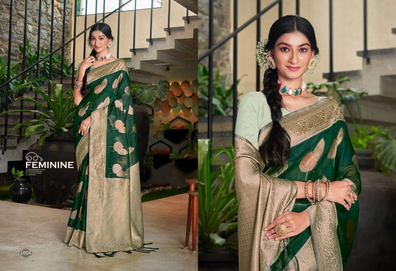BUNAWAT BROWNY COTTON ZARI Saree Wholesale catalog