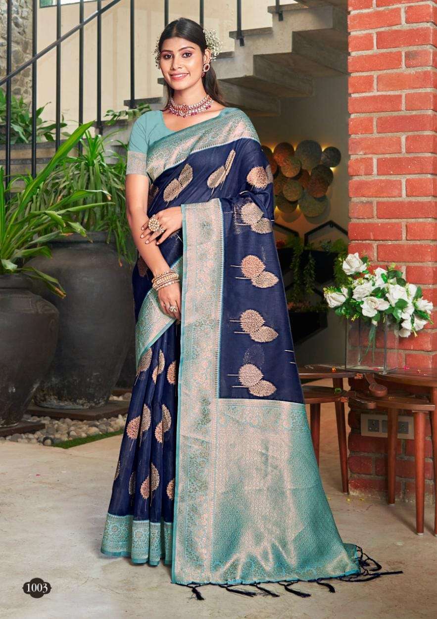 BUNAWAT BROWNY COTTON ZARI Saree Wholesale catalog