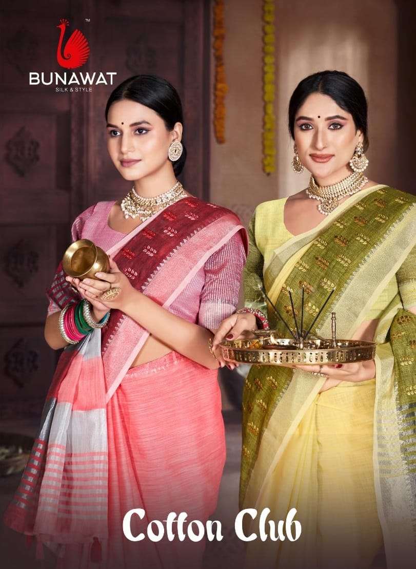 BUNAWAT COTTON CLUB Linen Cotton Saree Wholesale catalog