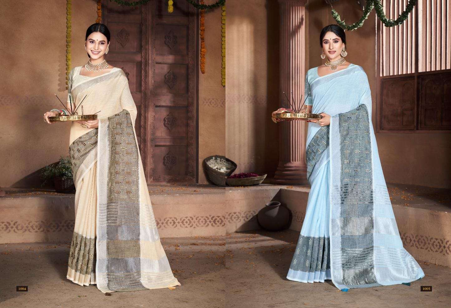 BUNAWAT COTTON CLUB Linen Cotton Saree Wholesale catalog