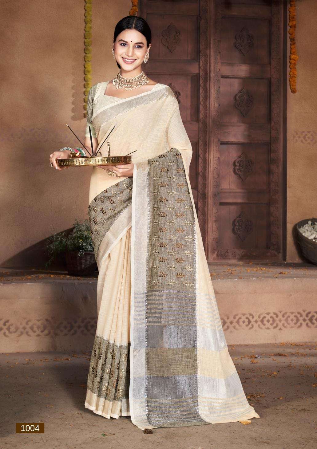 BUNAWAT COTTON CLUB Linen Cotton Saree Wholesale catalog