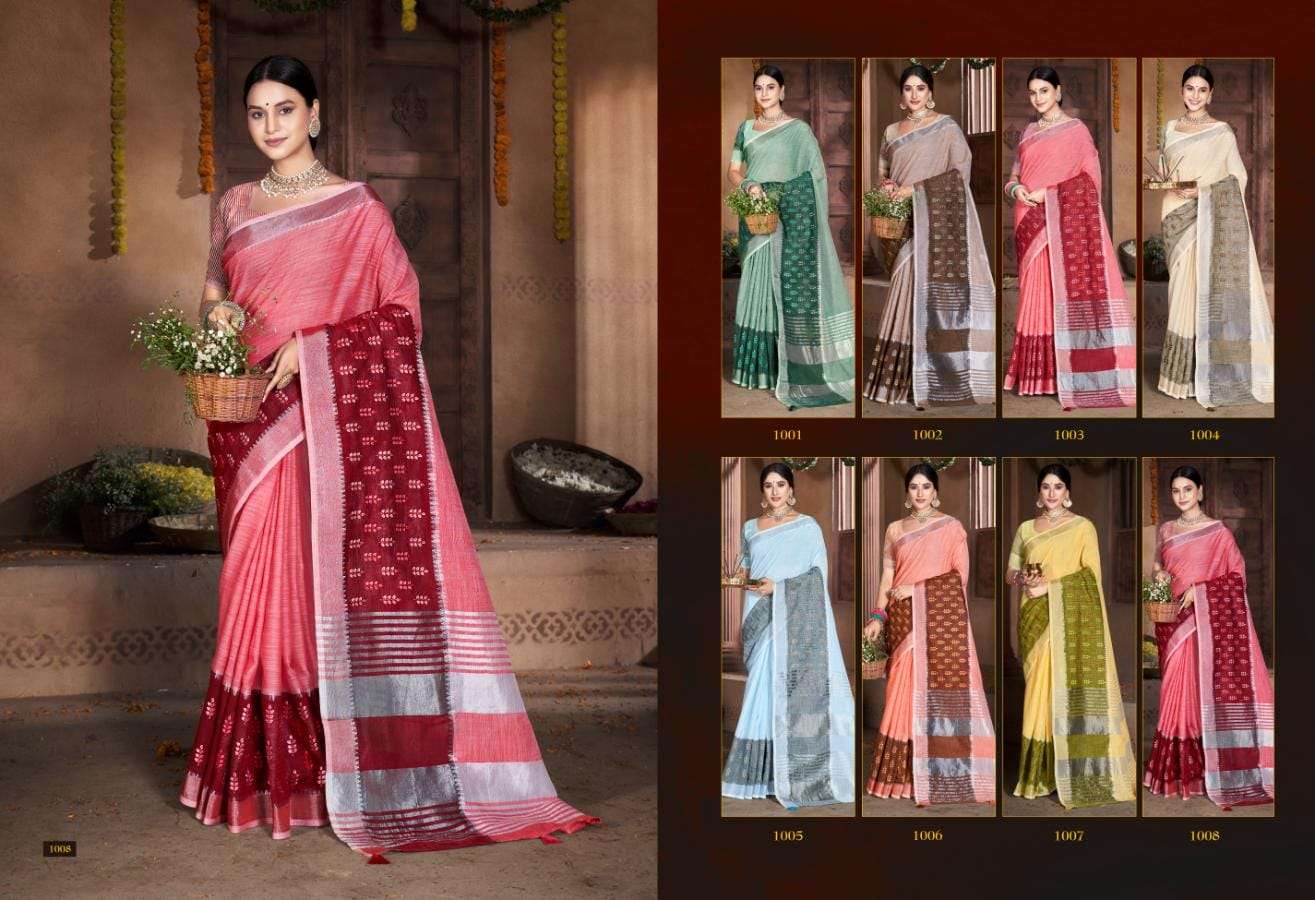 BUNAWAT COTTON CLUB Linen Cotton Saree Wholesale catalog