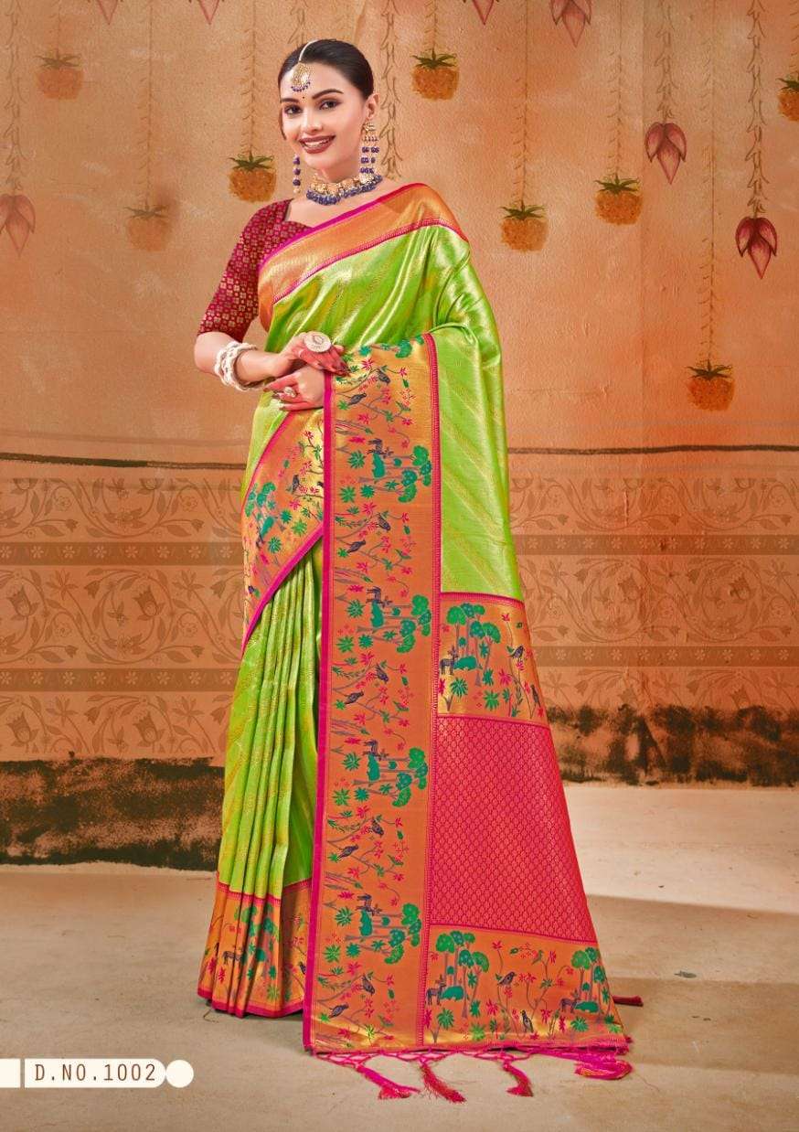 BUNAWAT GOLDEN BIRD Paithani Silk Saree Wholesale catalog