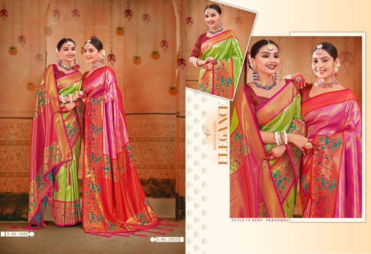 BUNAWAT GOLDEN BIRD Paithani Silk Saree Wholesale catalog