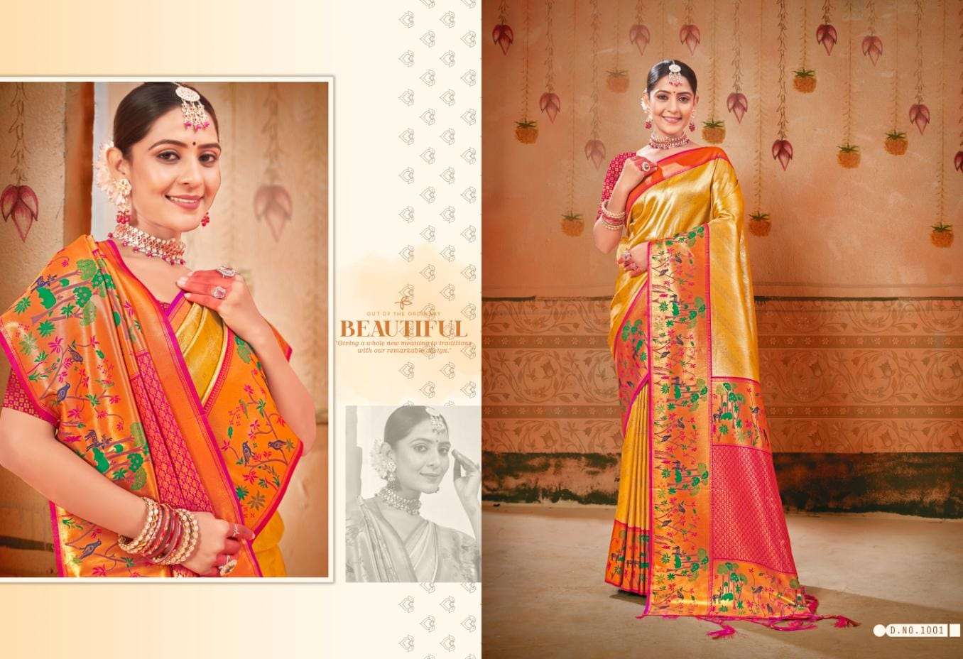 BUNAWAT GOLDEN BIRD Paithani Silk Saree Wholesale catalog