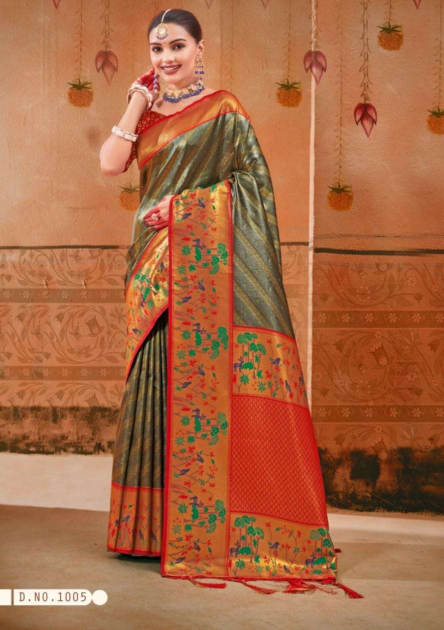 BUNAWAT GOLDEN BIRD Paithani Silk Saree Wholesale catalog