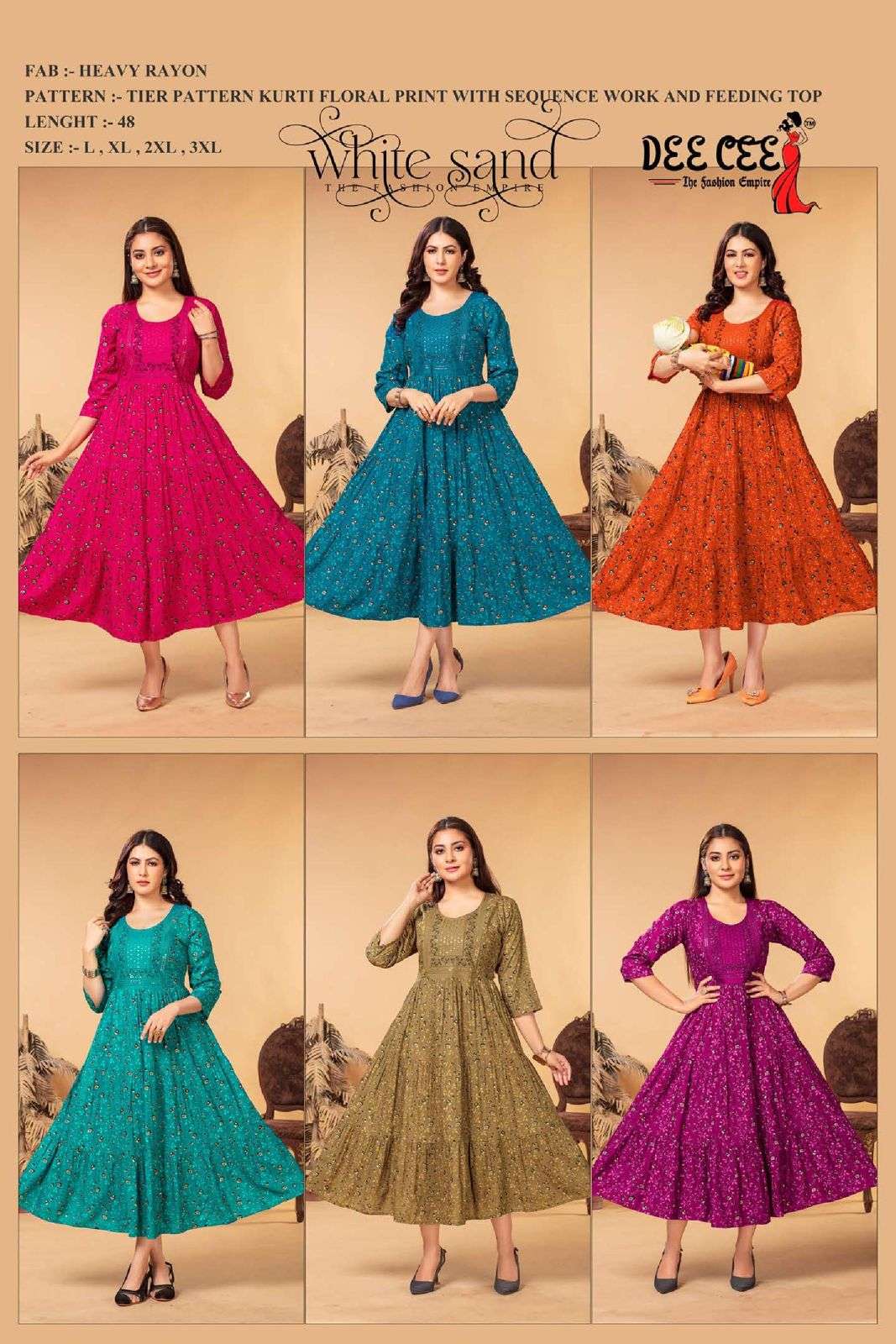 DEECEE WHITE SAND Kurti Wholesale catalog