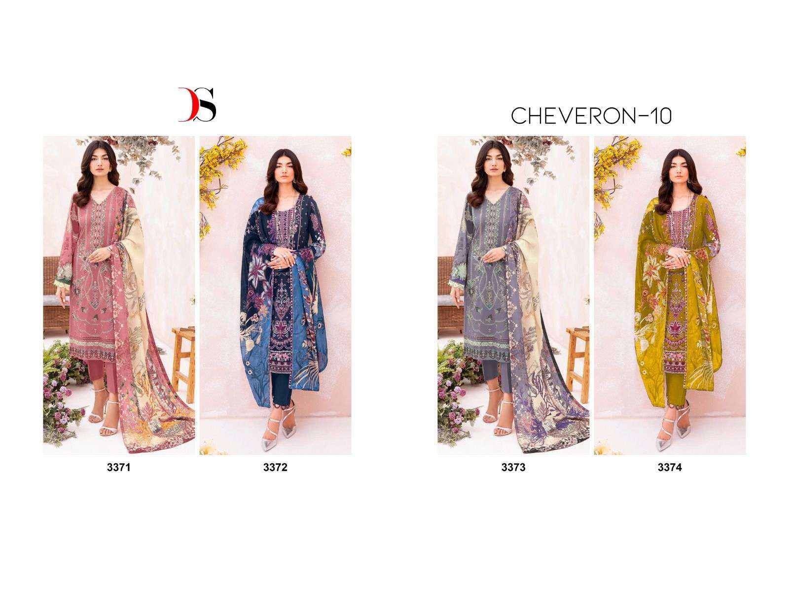 Deepsy Cheveron 10 Cotton Dupatta Pakistani Suits Wholesale catalog