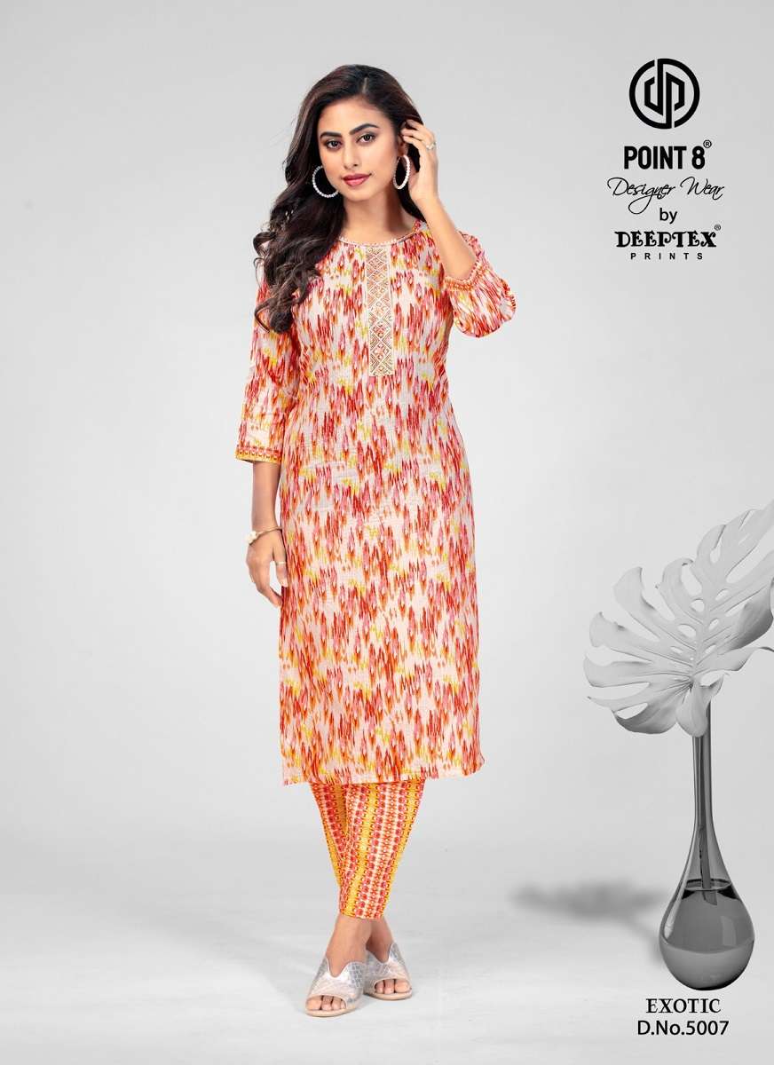 Deeptex Exotic Vol-5 -Kurti With Pant -Wholesale Catalog