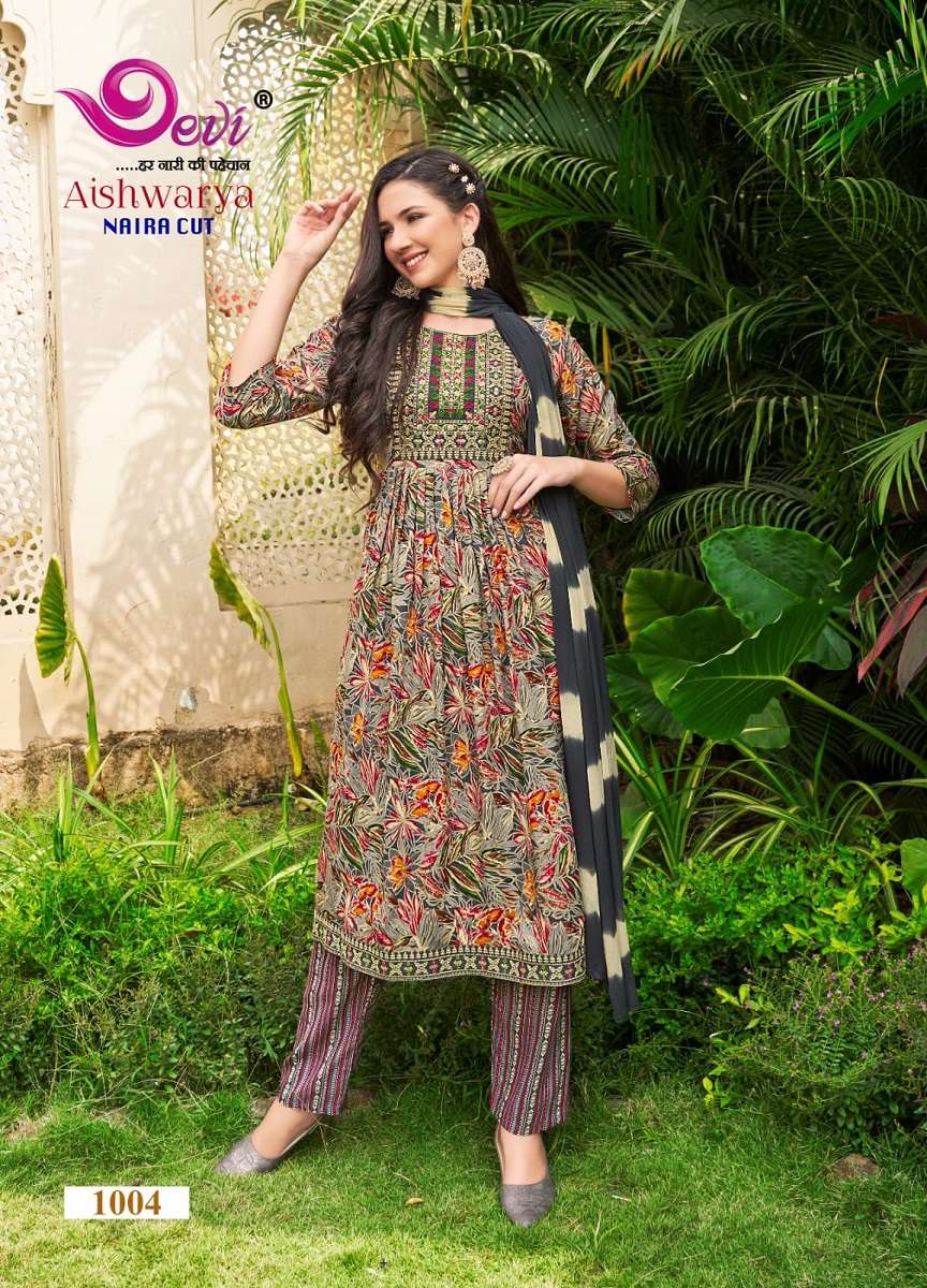 Devi Aishwarya Vol-1 -Kurti Pant With Dupatta -Wholesale Catalog