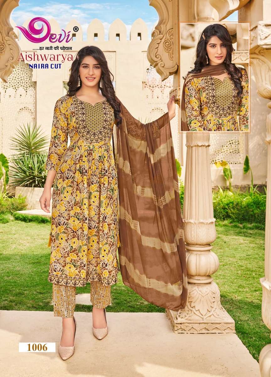 Devi Aishwarya Vol-1 -Kurti Pant With Dupatta -Wholesale Catalog
