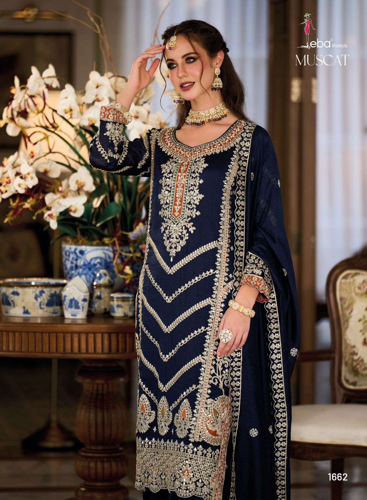 Eba Muscat Premium Silk Designer Salwar Kameez Wholesale catalog