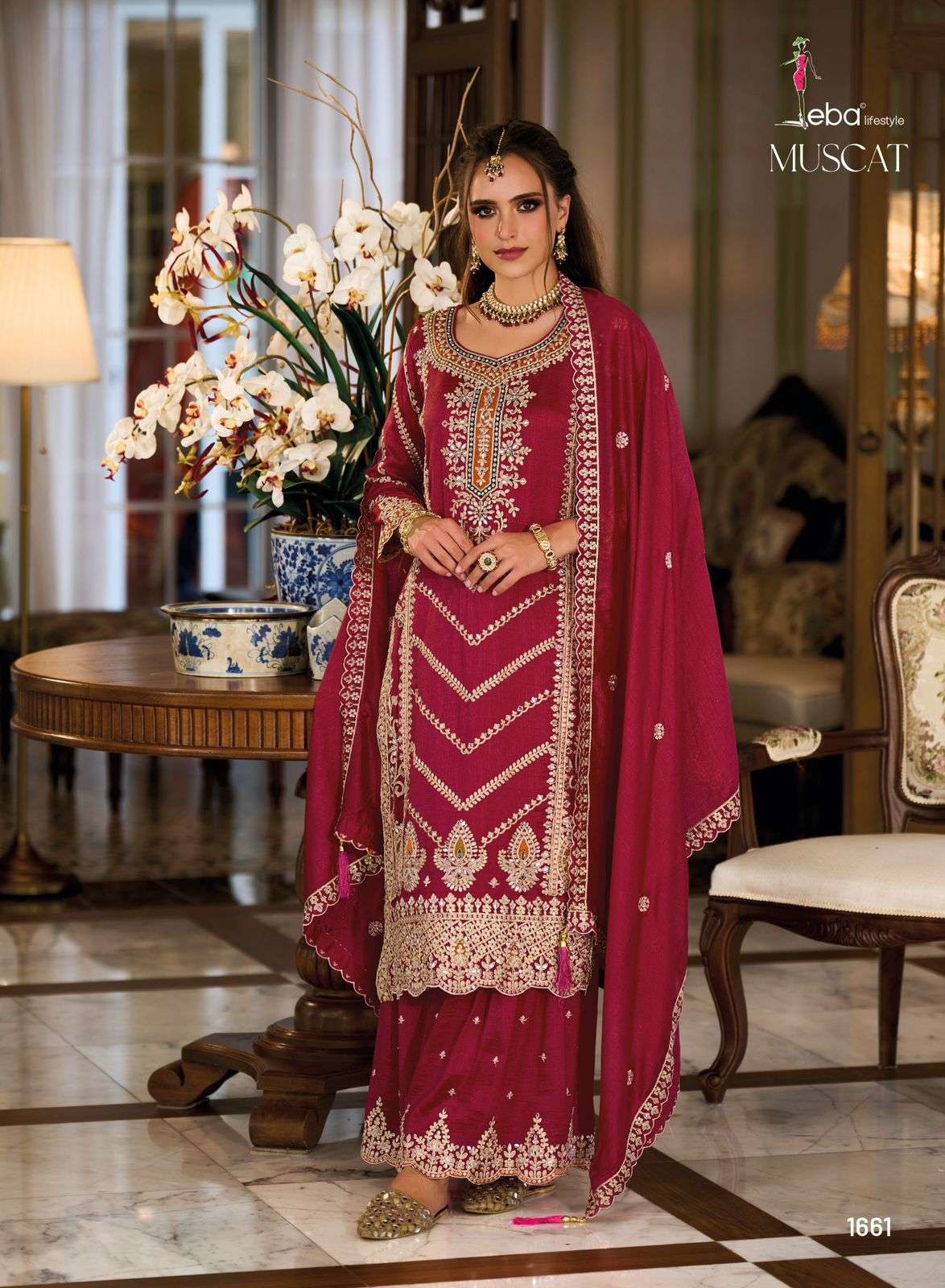 Eba Muscat Premium Silk Designer Salwar Kameez Wholesale catalog