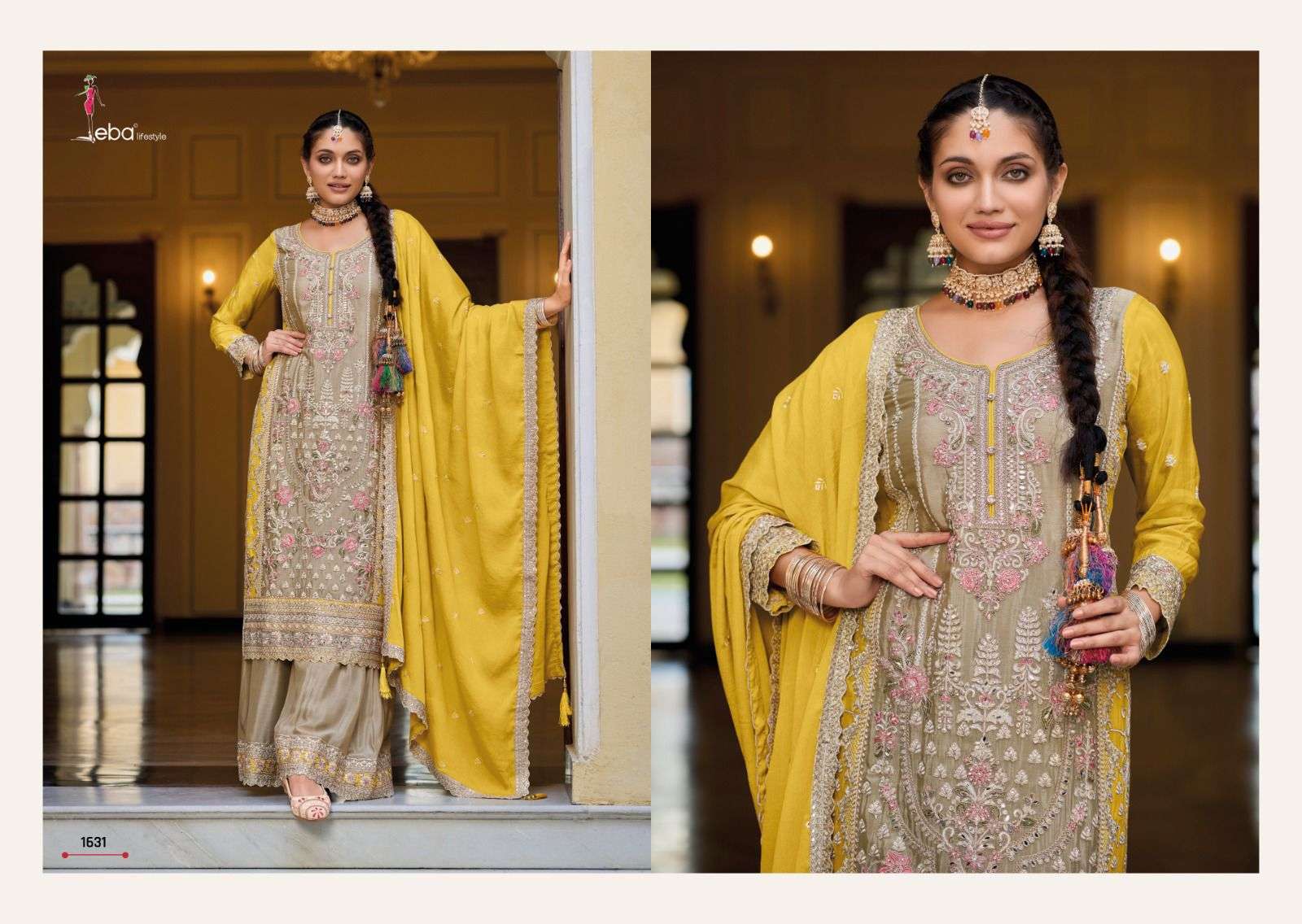 Eba Surili Heavy Chinnon Embroidered Salwar Suit Wholesale catalog