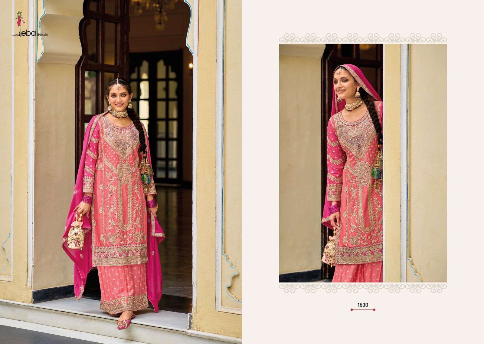 Eba Surili Heavy Chinnon Embroidered Salwar Suit Wholesale catalog