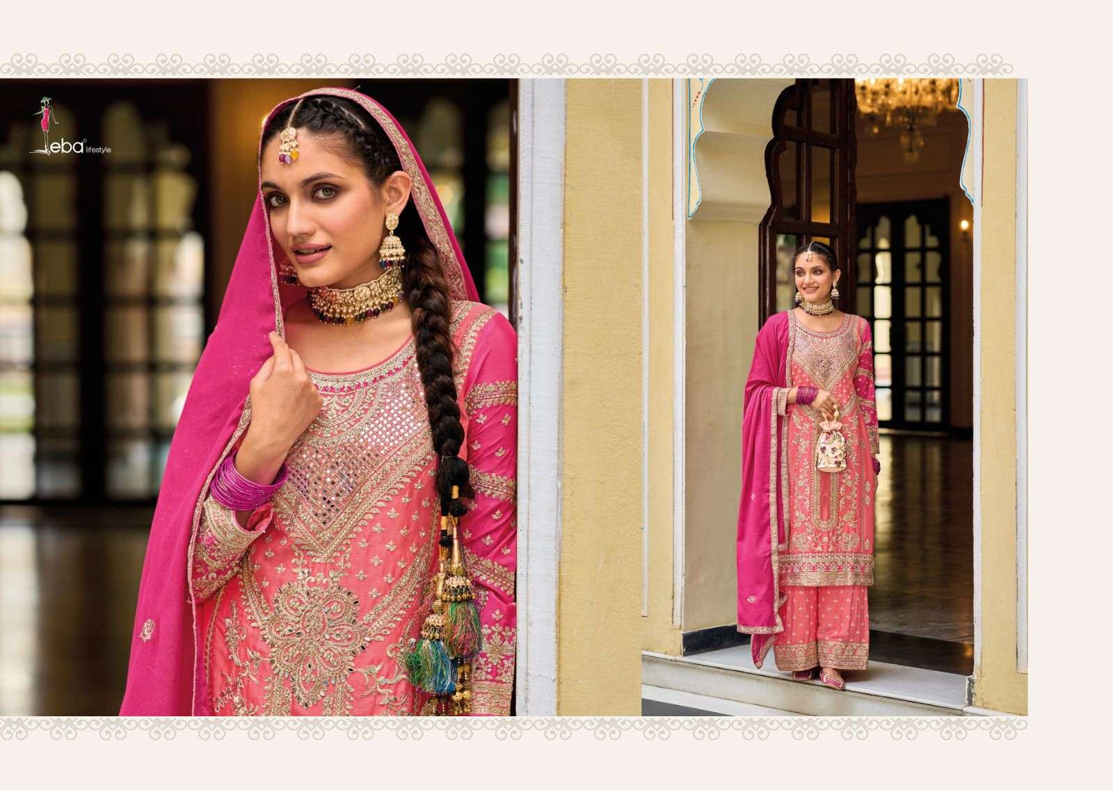 Eba Surili Heavy Chinnon Embroidered Salwar Suit Wholesale catalog
