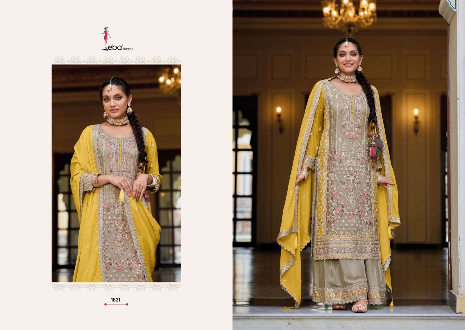 Eba Surili Heavy Chinnon Embroidered Salwar Suit Wholesale catalog