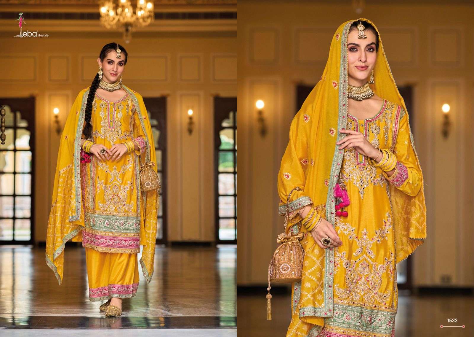 Eba Surili Heavy Chinnon Embroidered Salwar Suit Wholesale catalog
