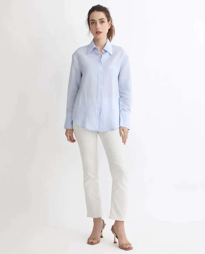 FULL SLEEVES SHIRT LENONA - PASTEL BLUE Western Wear Wholesale catalog