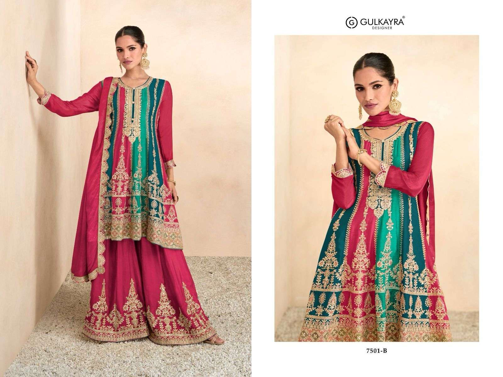 Gulkayra Preet Gold Real Georgette Salwar Kameez Wholesale catalog