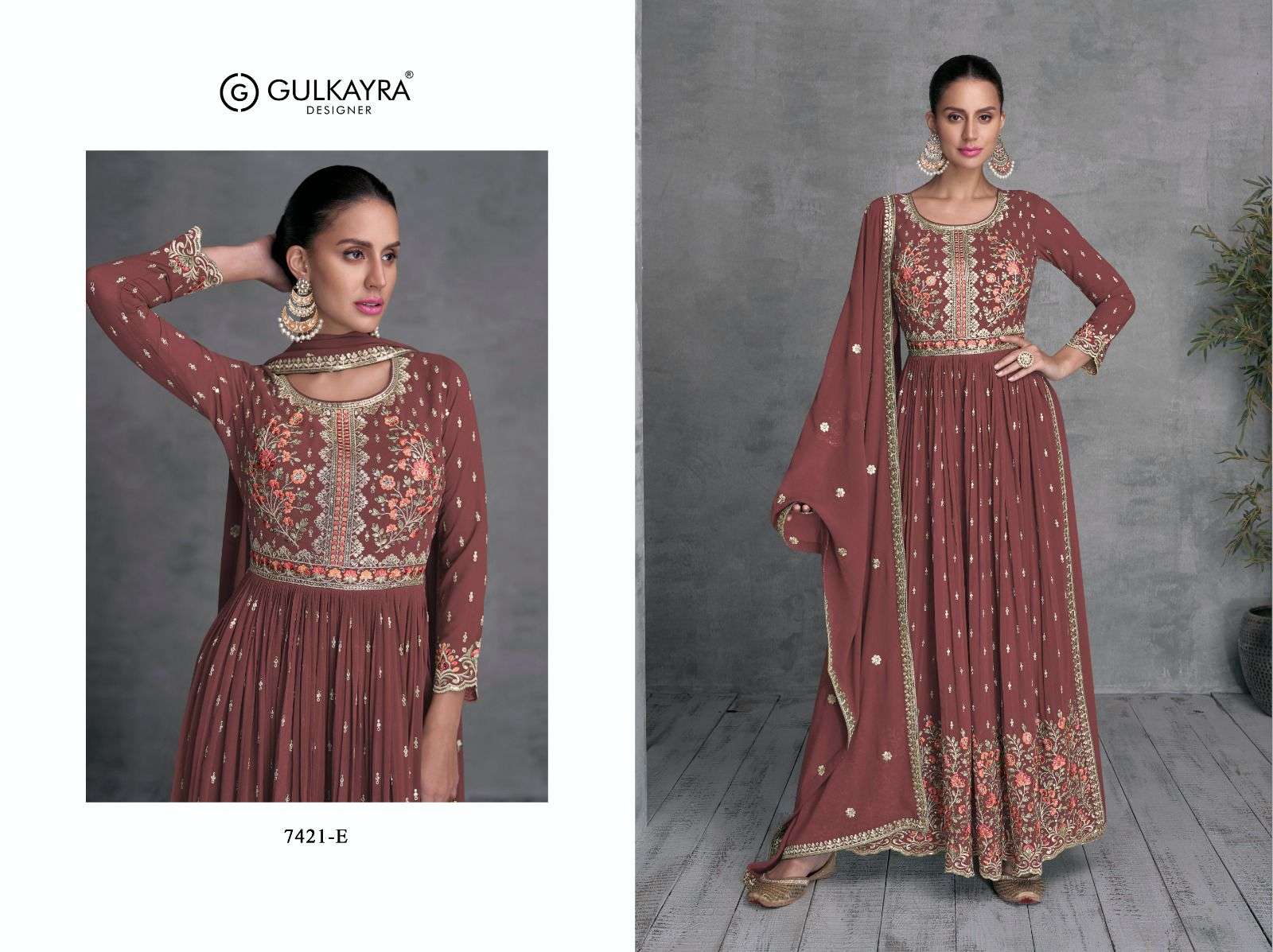 Gulkayra Rivva Real Georgette Designer Salwar Suits Wholesale catalog