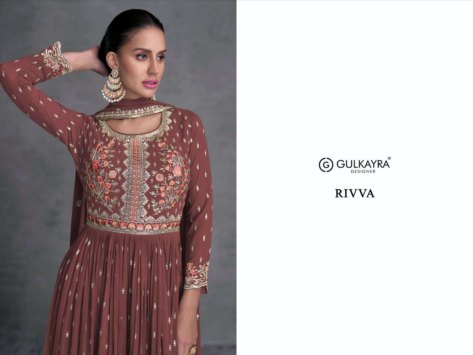 Gulkayra Rivva Real Georgette Designer Salwar Suits Wholesale catalog