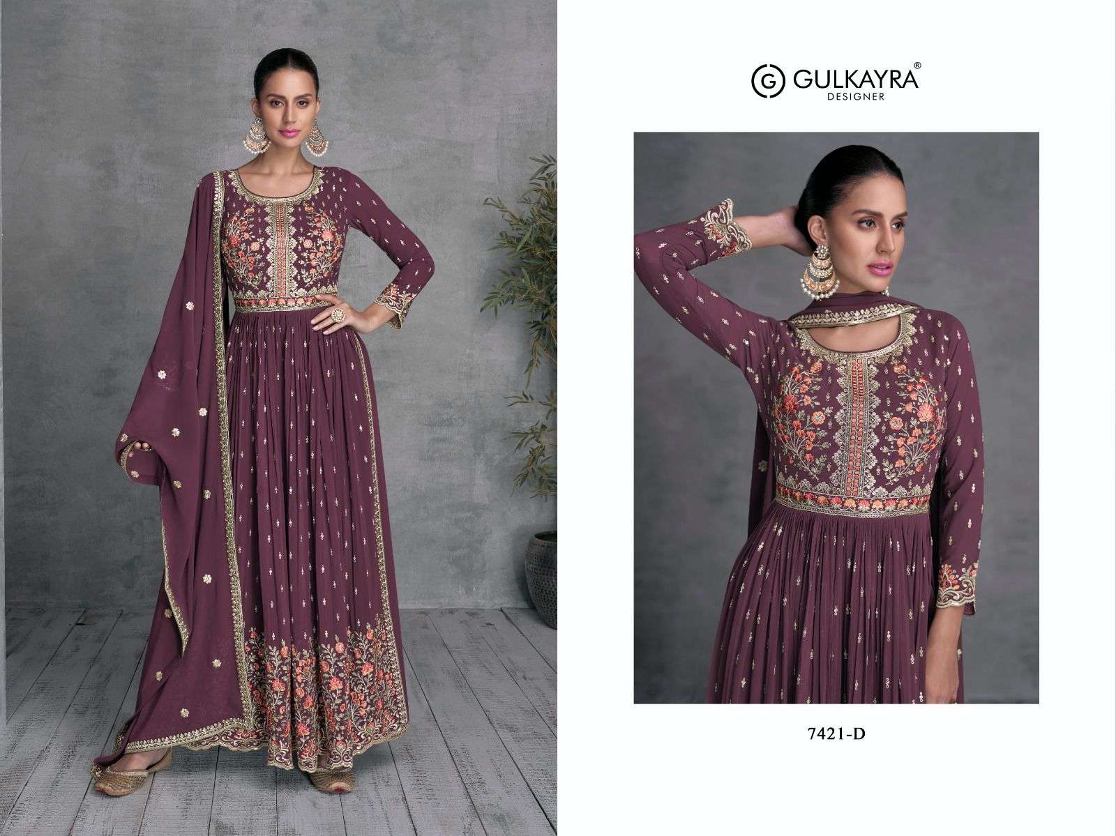 Gulkayra Rivva Real Georgette Designer Salwar Suits Wholesale catalog