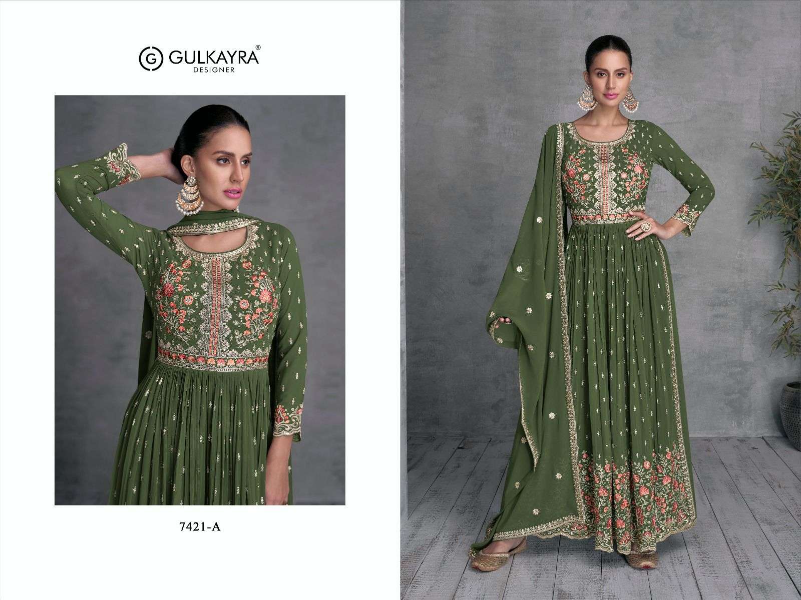 Gulkayra Rivva Real Georgette Designer Salwar Suits Wholesale catalog