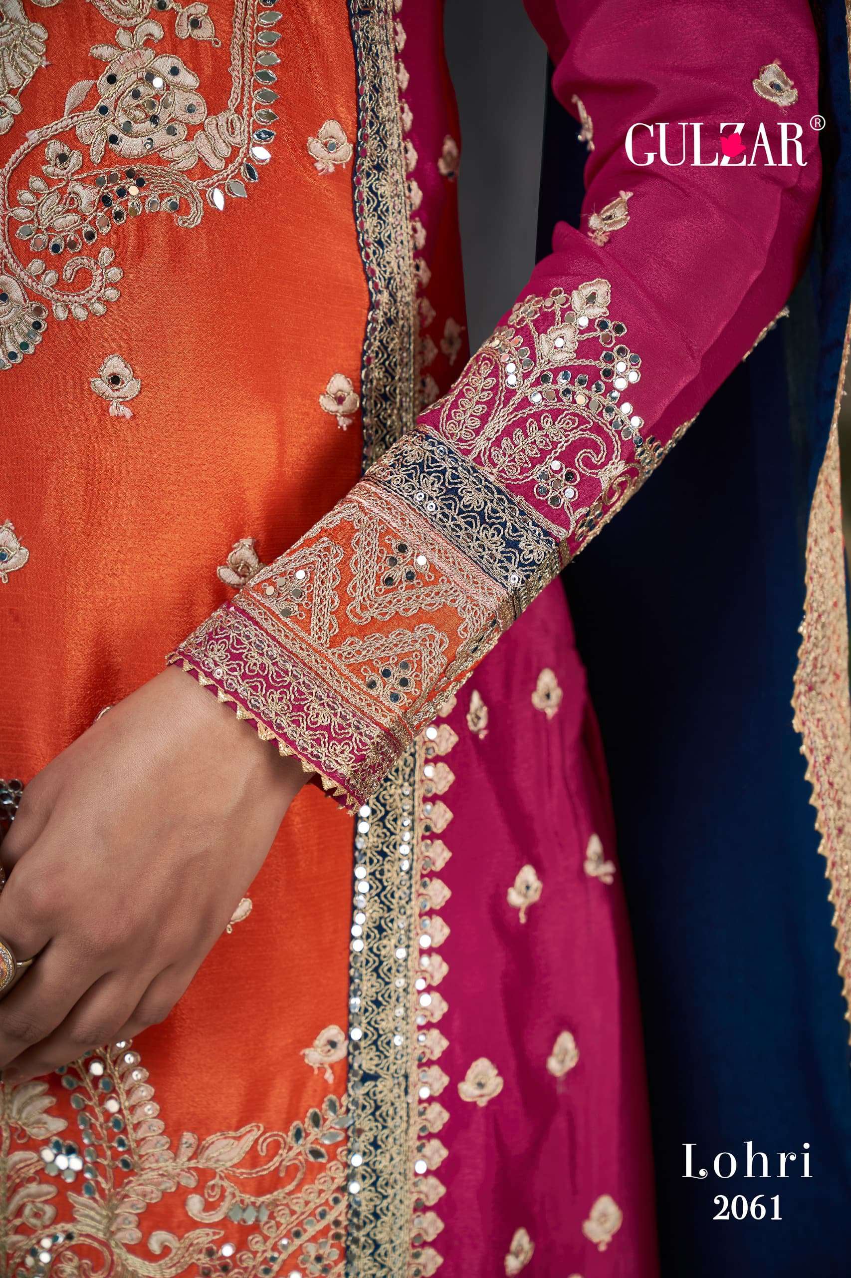 Gulzar Lohir Premium Chinnon Embroidered Salwar Suits Wholesale catalog