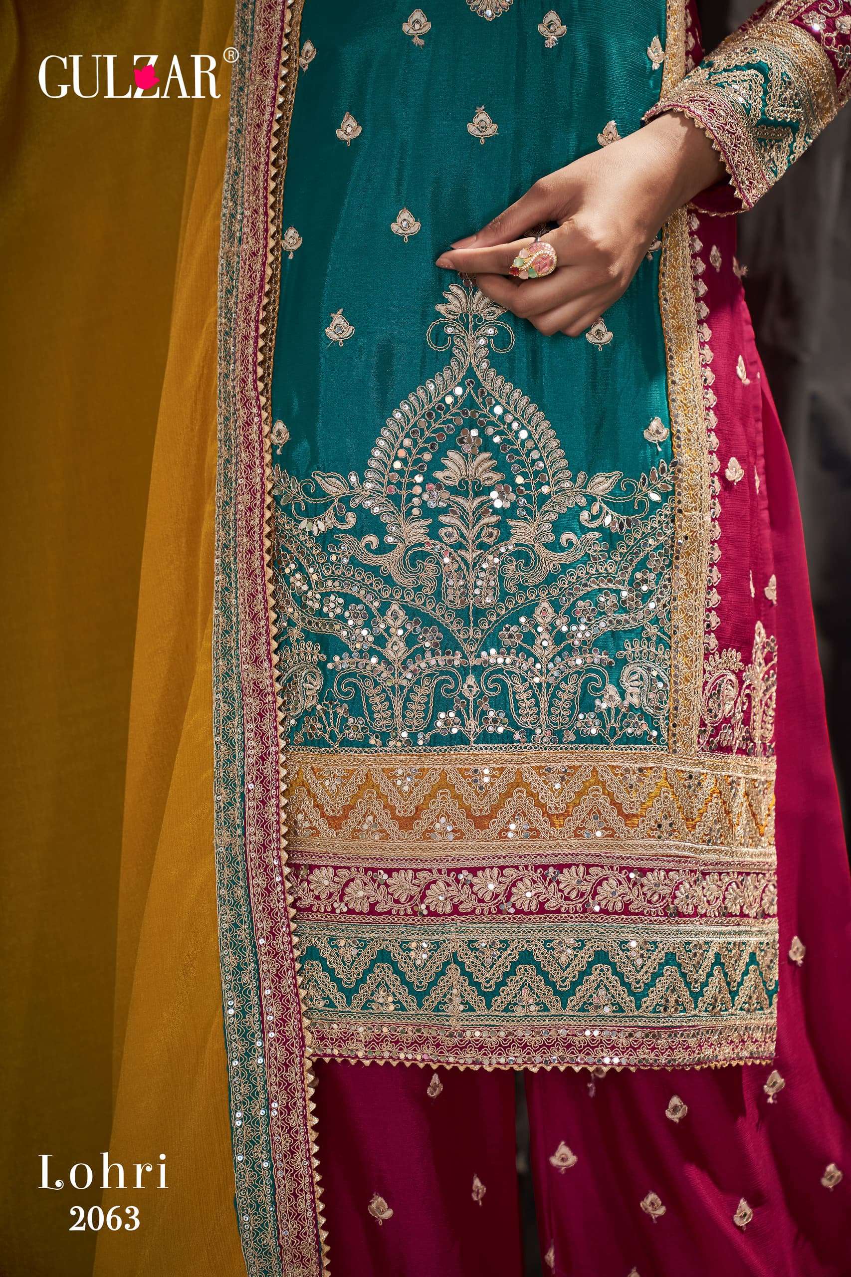 Gulzar Lohir Premium Chinnon Embroidered Salwar Suits Wholesale catalog