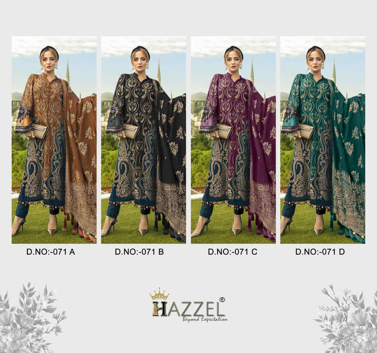 Hazzel Maria B Lawn 071 Chiffon Dupatta Pakistani Suits Wholesale catalog