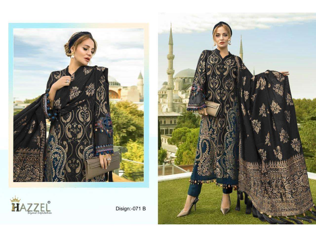 Hazzel Maria B Lawn 071 Chiffon Dupatta Pakistani Suits Wholesale catalog