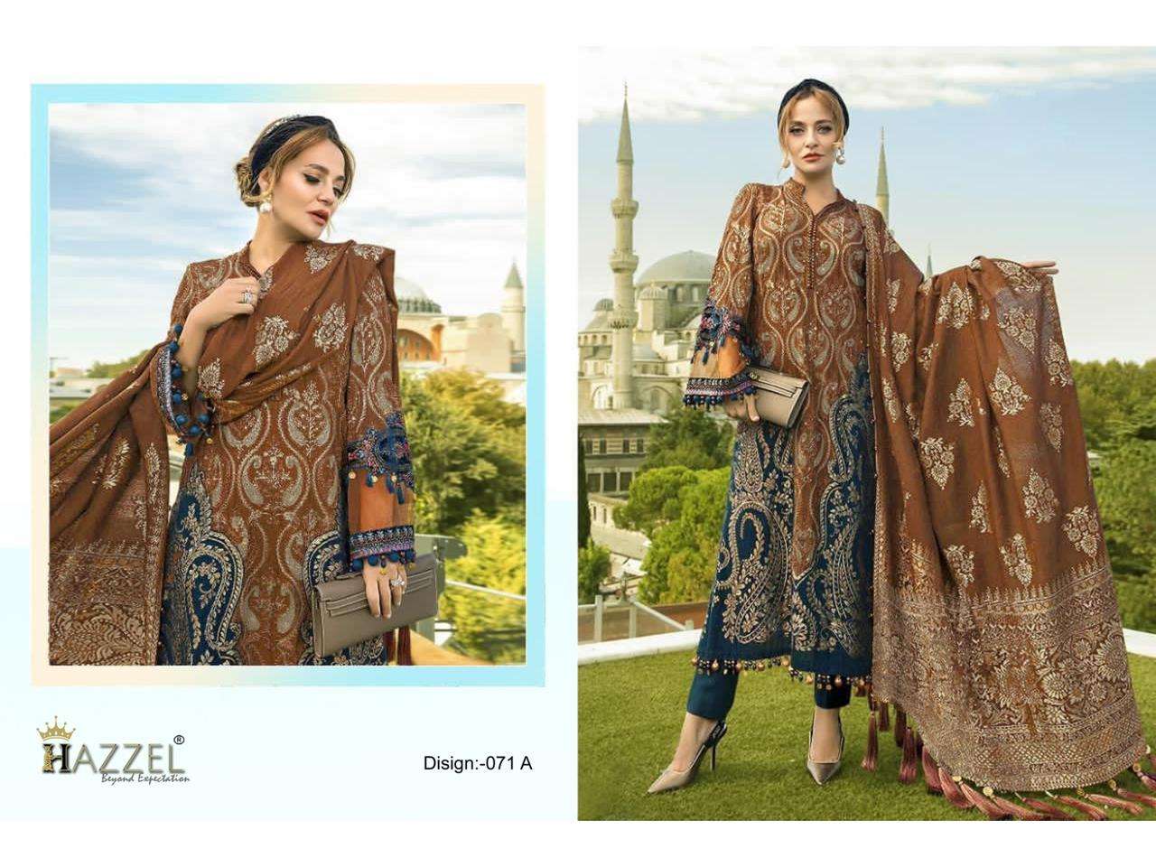 Hazzel Maria B Lawn 071 Chiffon Dupatta Pakistani Suits Wholesale catalog
