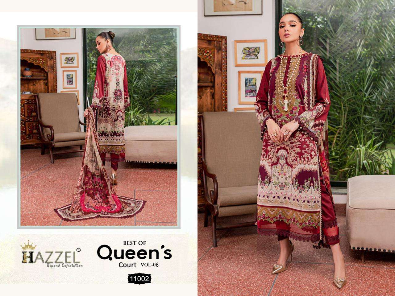 Hazzel Queens Court Vol 11 Chiffon Dupatta Pakistani Suits Wholesale catalog