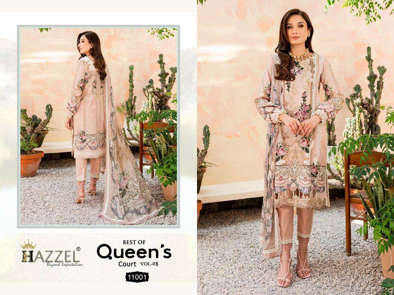 Hazzel Queens Court Vol 11 Chiffon Dupatta Pakistani Suits Wholesale catalog