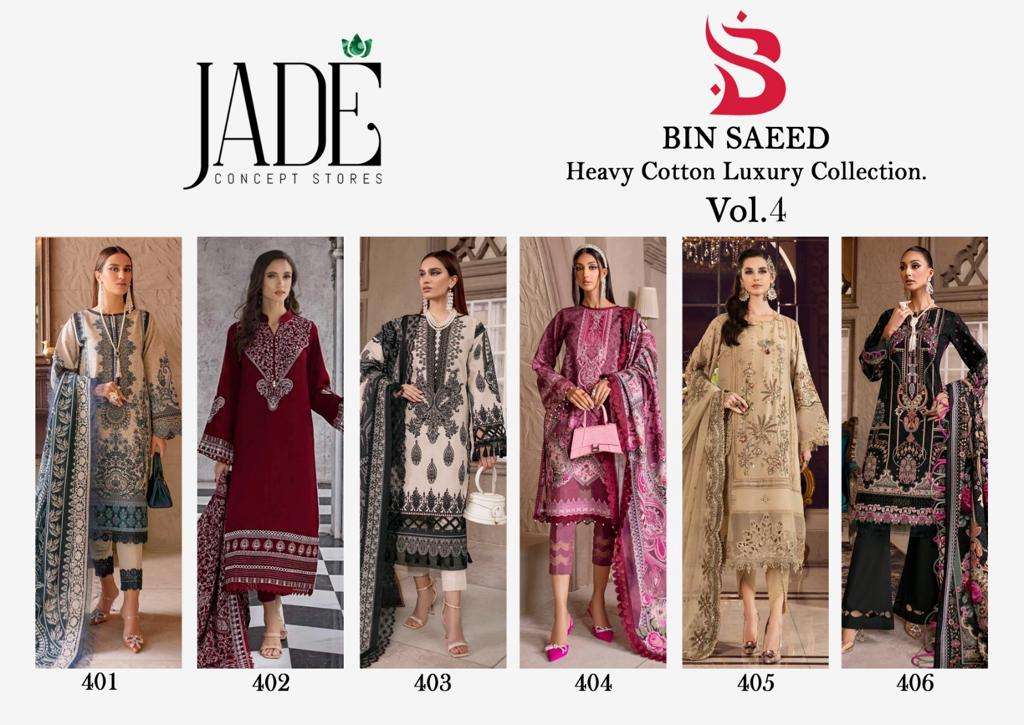 Jade Bin Saeed Vol-4 -Dress Material -Wholesale Catalog