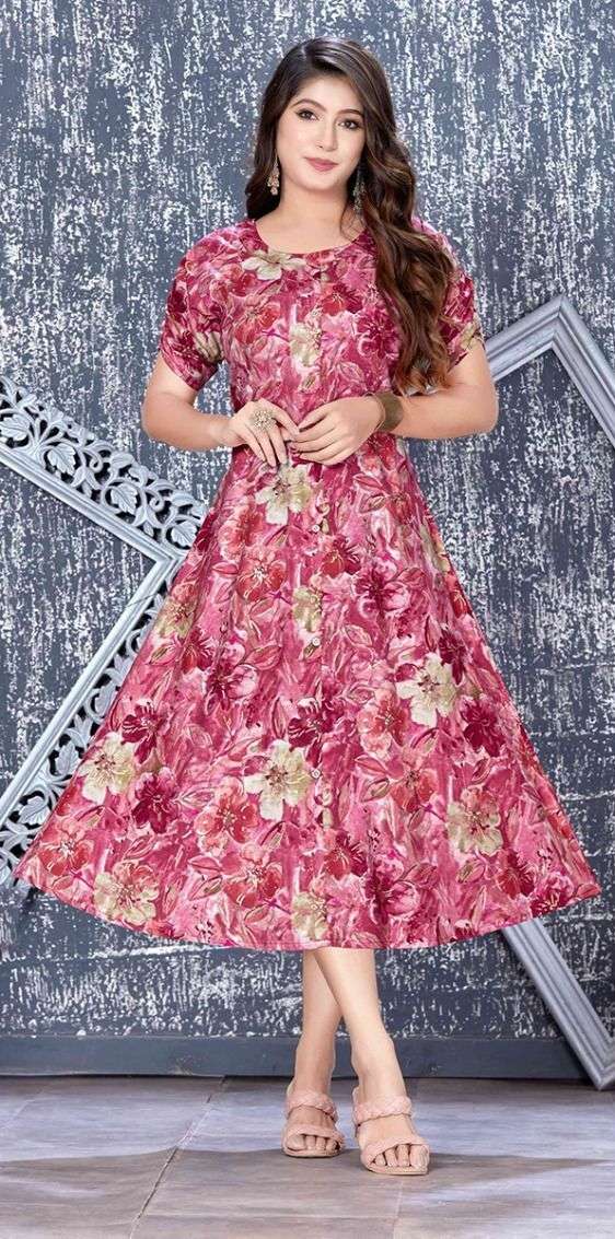 Jlf 2062 Flared Printed Kurti Wholesale catalog